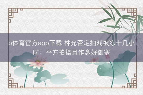 b体育官方app下载 林允否定拍戏被冻十几小时：平方拍摄且作念好御寒
