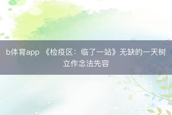 b体育app 《检疫区：临了一站》无缺的一天树立作念法先容