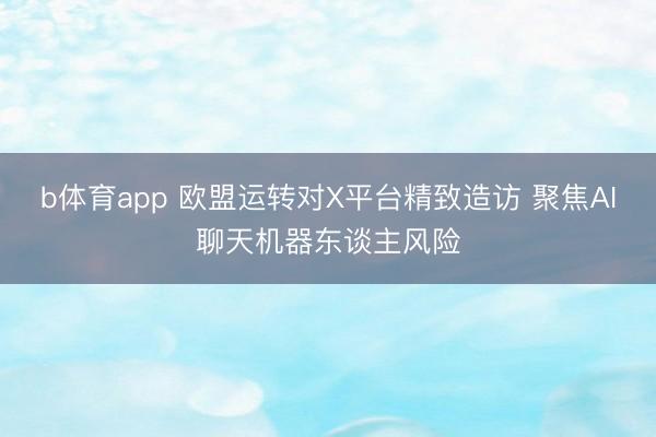 b体育app 欧盟运转对X平台精致造访 聚焦AI聊天机器东谈主风险