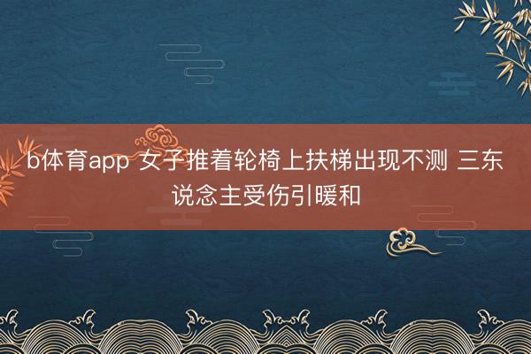 b体育app 女子推着轮椅上扶梯出现不测 三东说念主受伤引暖和