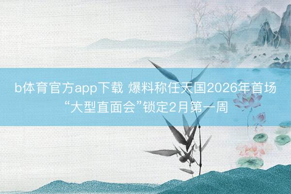 b体育官方app下载 爆料称任天国2026年首场“大型直面会”锁定2月第一周