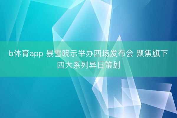 b体育app 暴雪晓示举办四场发布会 聚焦旗下四大系列异日策划
