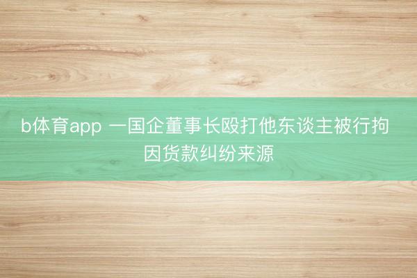 b体育app 一国企董事长殴打他东谈主被行拘 因货款纠纷来源