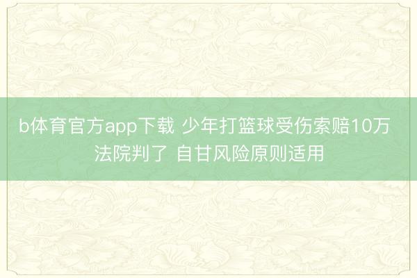 b体育官方app下载 少年打篮球受伤索赔10万 法院判了 自甘风险原则适用
