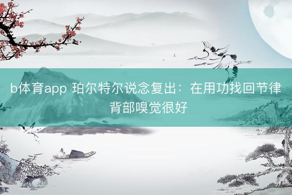 b体育app 珀尔特尔说念复出：在用功找回节律 背部嗅觉很好